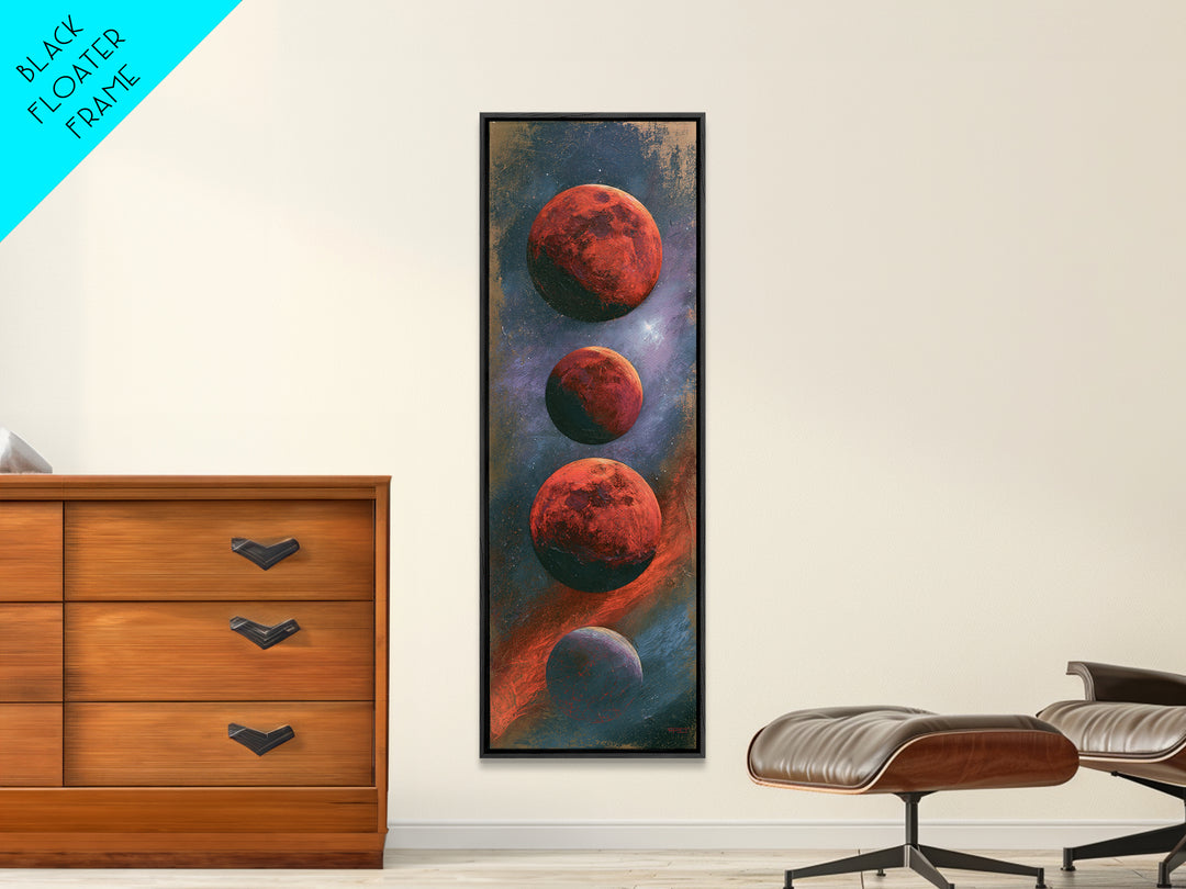 Lunar Eclipse in Deep Red Tones Canvas Print, Space Art, Wall Decor, Spa Decor, Fine Art, Serenity, Canvas Wall Art, SAR-1x3-95