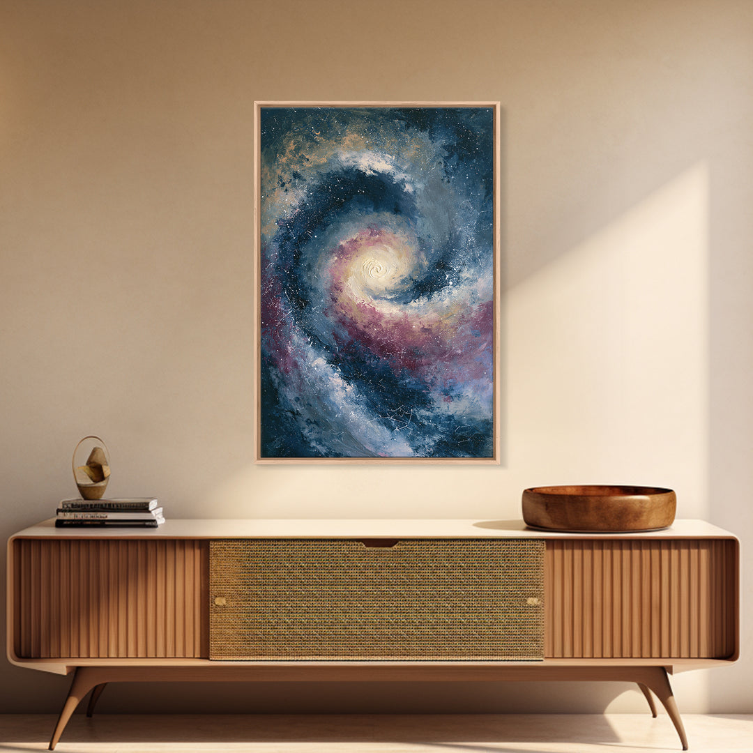 Galaxy Spiral in Jewel Tone Paint Canvas Print, Space Art, Custom Art, Spa Decor, Fine Art, Serenity, Contemporary Art, SAR-2x3-71