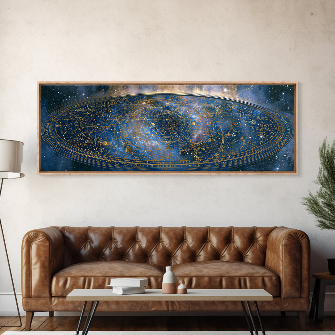 Star Map with Gold Constellation Lines Canvas Print, Space Art, Art Print, Spa Decor, Abstract Art, Serenity, Modern Wall Art, SAR-3x1-30