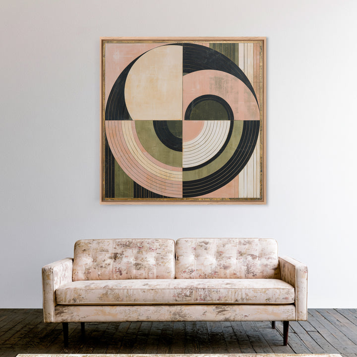 Minimal Sun over Pine Forest Canvas Print, Scandinavian Art, Luxury Decor, Living Room Decor, Fine Art, Nordic, SCA-1x1-17