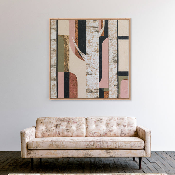 Birch Tree Trunks Framed Canvas Print, Scandinavian Art, Decor, Living Room Decor, Abstract Art, Nordic, Printable Art, SCA-1x1-33