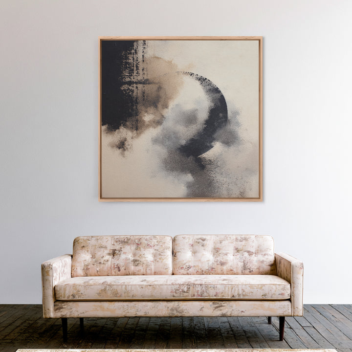 Scandinavian Textile Pattern Framed Canvas Print, Scandinavian Art, Textured Painting, Living Room Decor, Fine Art, Nordic, SCA-1x1-40