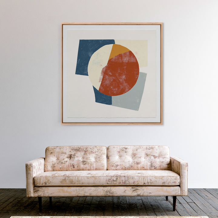 Minimal Sun over Pine Forest Framed Canvas Print, Scandinavian Art, Wall Art, Living Room Decor, Oil Painting, Nordic, SCA-1x1-41