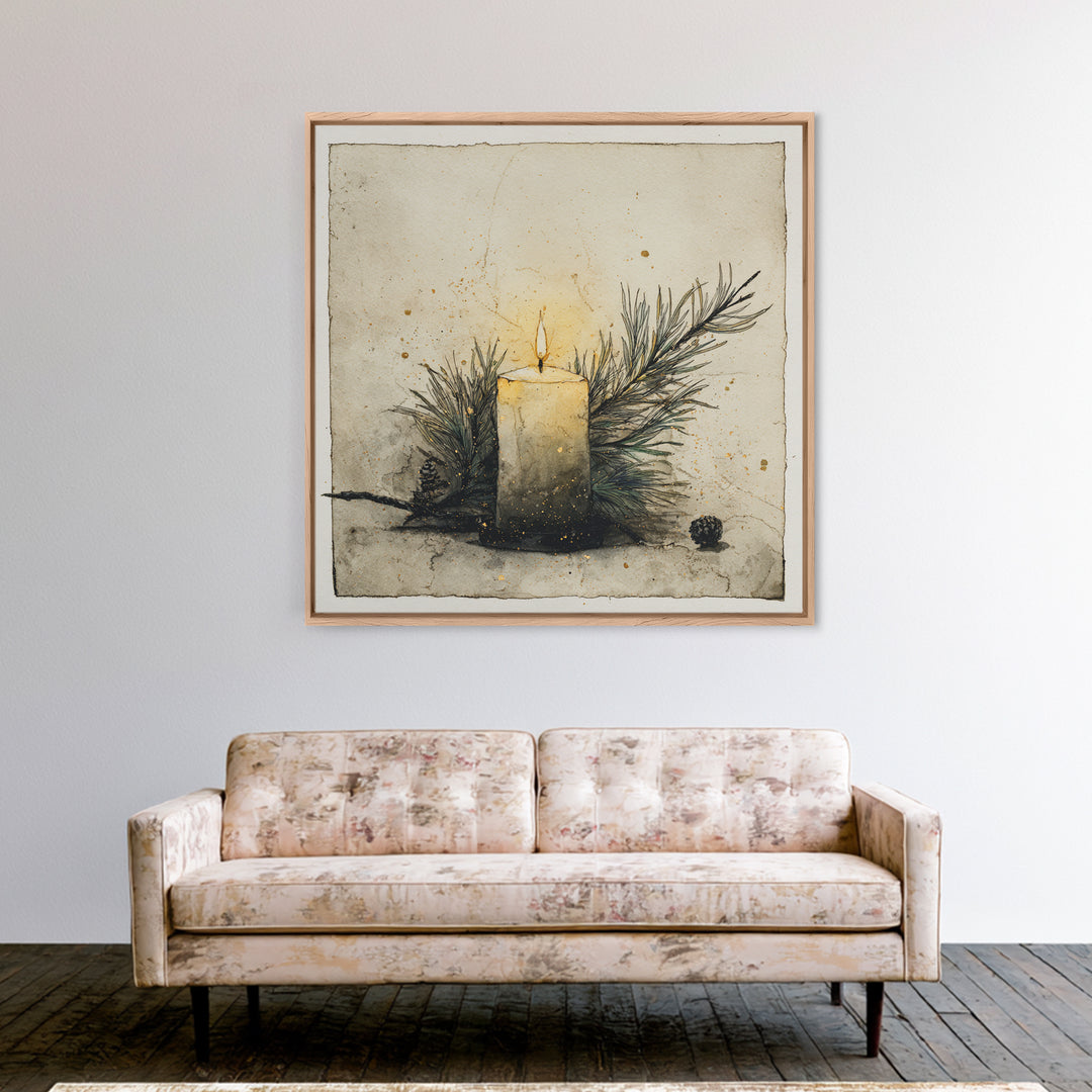 Snowy Nordic Forest Canvas Print, Scandinavian Art, Art, Living Room Decor, Fine Art, Nordic, Abstract Art, Canvas Art, SCA-1x1-49