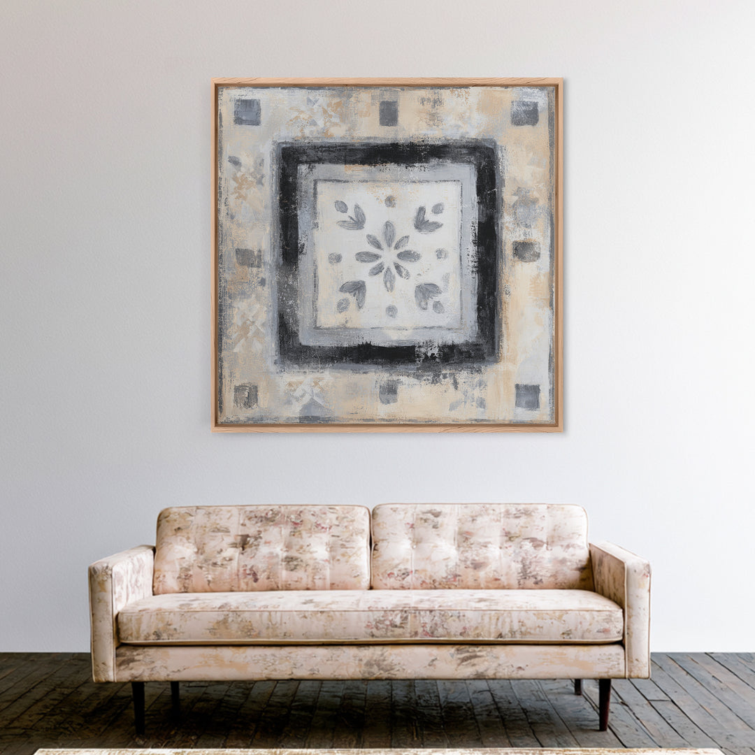 Minimal Meadow Flowers Framed Canvas Print, Scandinavian Art, Fine Art Print, Living Room Decor, Fine Art, Nordic, Printable, SCA-1x1-58