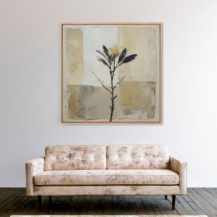 Nordic Folk Bird Framed Canvas Print, Scandinavian Art, Textured Painting, Living Room Decor, Fine Art, Nordic, Christmas Decor, SCA-1x1-83