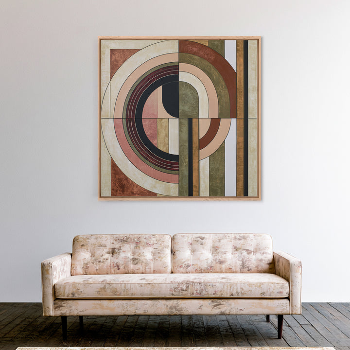 Abstract Arch Shapes Canvas Print, Scandinavian Art, Minimalist Decor, Living Room Decor, Fine Art, Nordic, Oil Painting, SCA-1x1-86