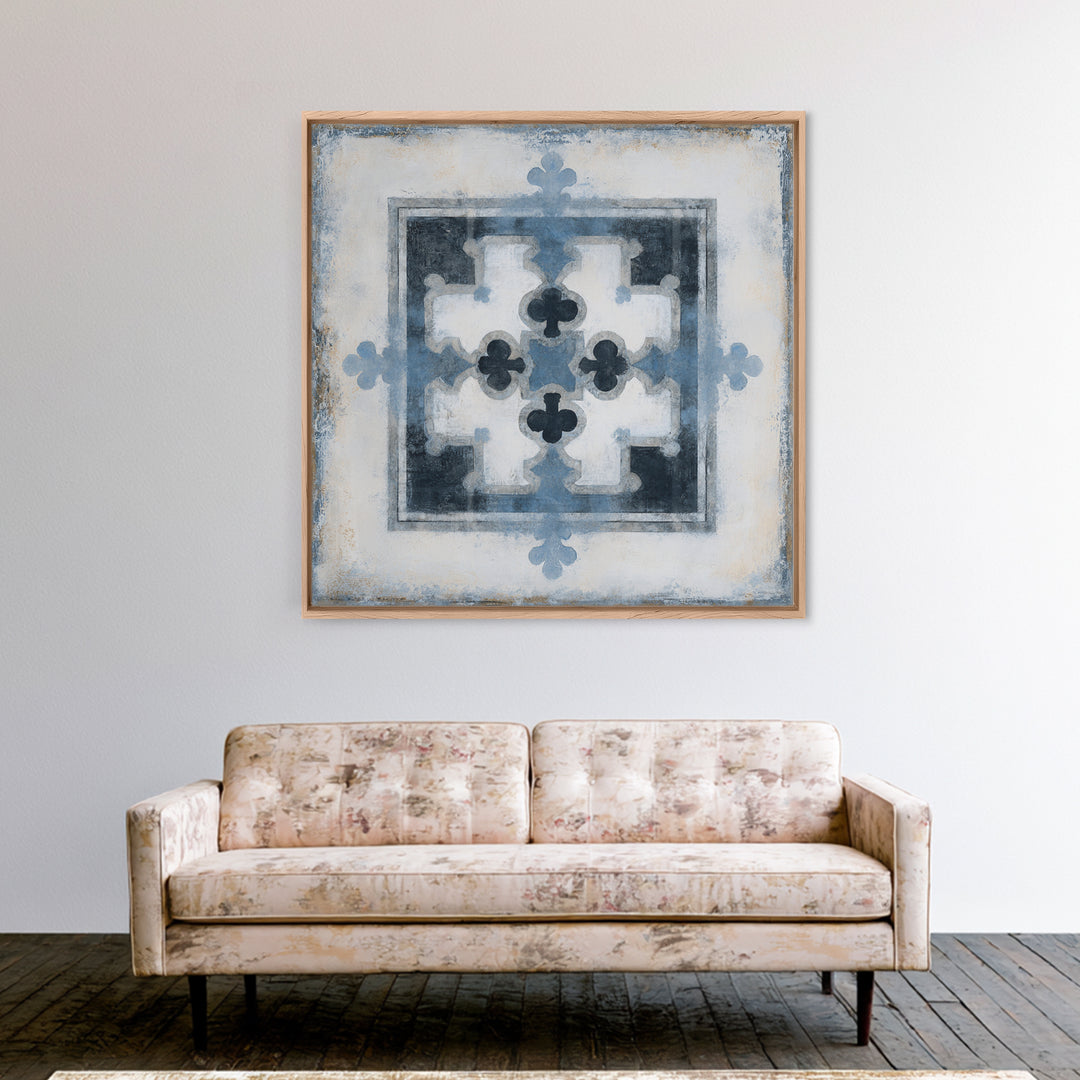 Scandinavian Textile Pattern Framed Canvas Print, Scandinavian Art, Wall Art, Living Room Decor, Fine Art, Nordic, SCA-1x1-88