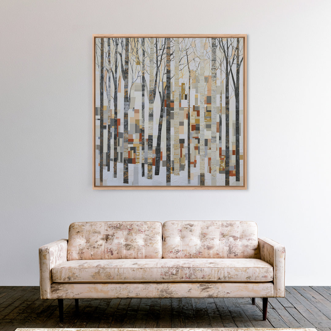 Snowy Nordic Forest Canvas Print, Scandinavian Art, Wall Hanging, Living Room Decor, Fine Art, Nordic, Living Room Wall Art, SCA-1x1-97