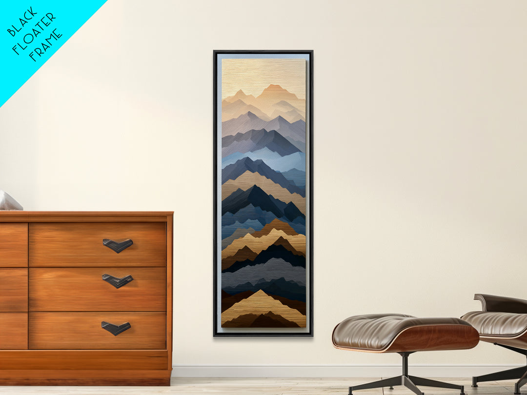 Muted Mountain Layers Canvas Print, Scandinavian Art, Printable Art, Living Room Decor, Oil Painting, Nordic, Modern Art, SCA-1x3-44