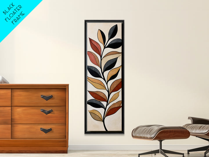 Single Black Branch on Warm White Background Canvas Print, Scandinavian Art, Canvas Print, Living Room Decor, Fine Art, Nordic, SCA-1x3-56