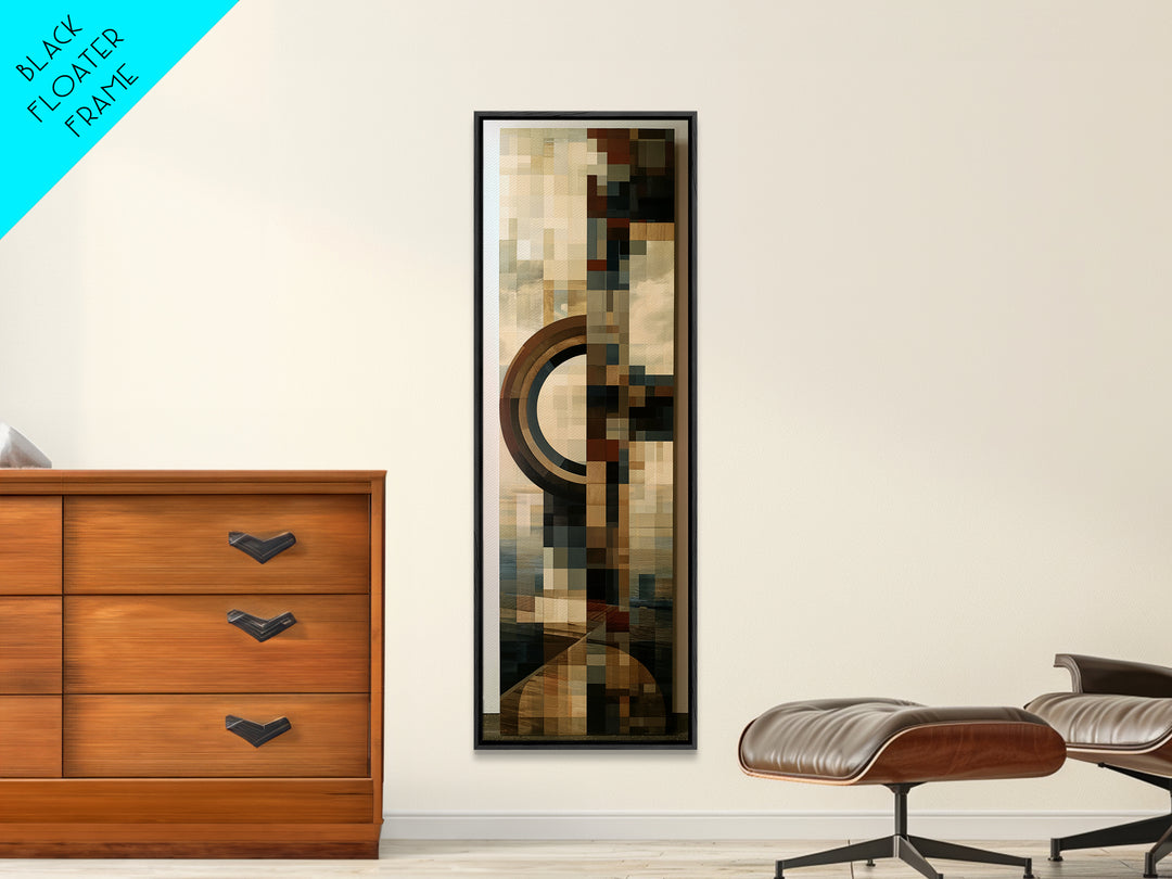 Calm Lake Dock Framed Canvas Print, Scandinavian Art, Wall Art, Living Room Decor, Oil Painting, Nordic, Large Wall Art, SCA-1x3-75