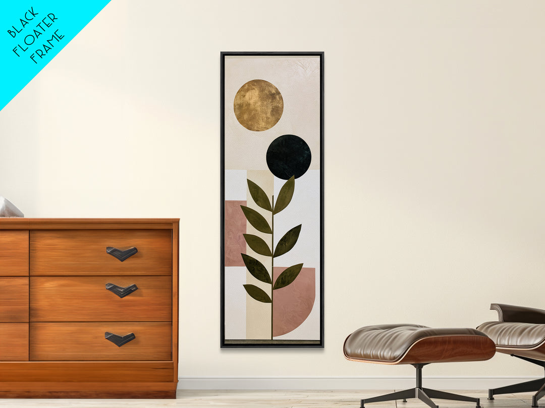 Minimal Sun over Pine Forest Canvas Print, Scandinavian Art, Original Painting, Living Room Decor, Nordic, Modern Wall Art, SCA-1x3-77