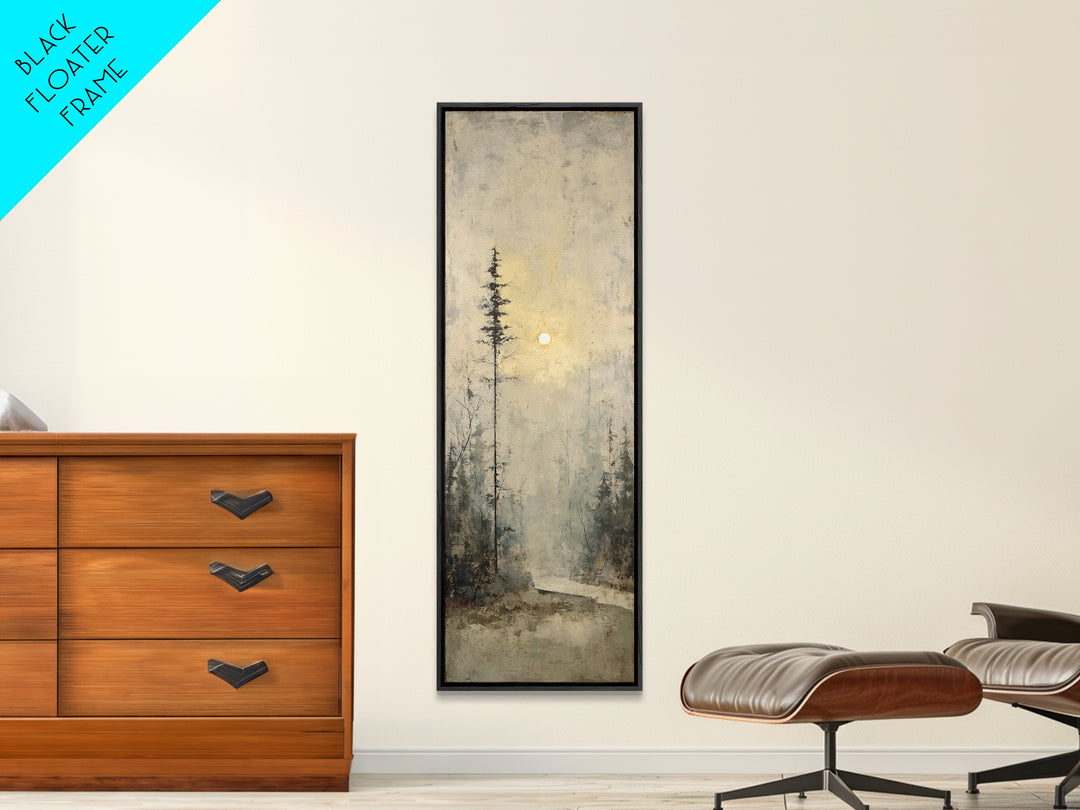 Single Black Branch on Warm White Background Canvas Print, Scandinavian Art, Gallery Decor, Living Room Decor, Nordic, SCA-1x3-80