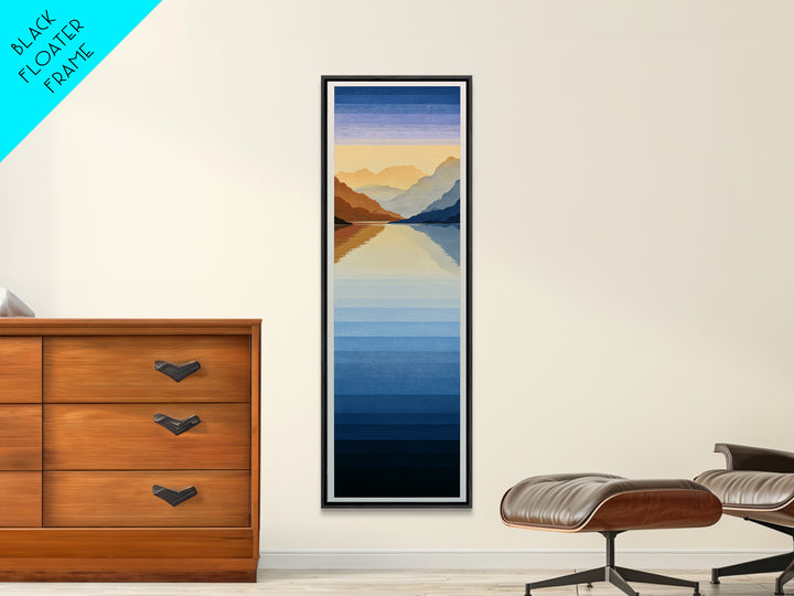 Minimal Fjord Landscape Canvas Print, Scandinavian Art, Art Print, Living Room Decor, Fine Art, Nordic, Farmhouse Decor, SCA-1x3-86