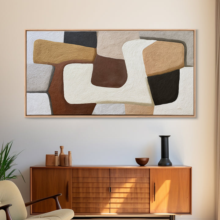 Soft Wool Texture Abstract Framed Canvas Print, Scandinavian Art, Decor, Living Room Decor, Abstract Art, Nordic, Printable Art, SCA-2x1-15
