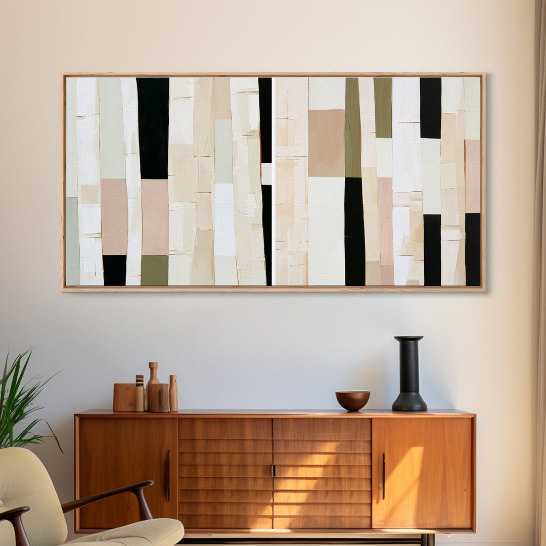 Birch Tree Trunks Canvas Print, Scandinavian Art, Wall Art Print, Living Room Decor, Oil Painting, Nordic, Fine Art Print, SCA-2x1-77