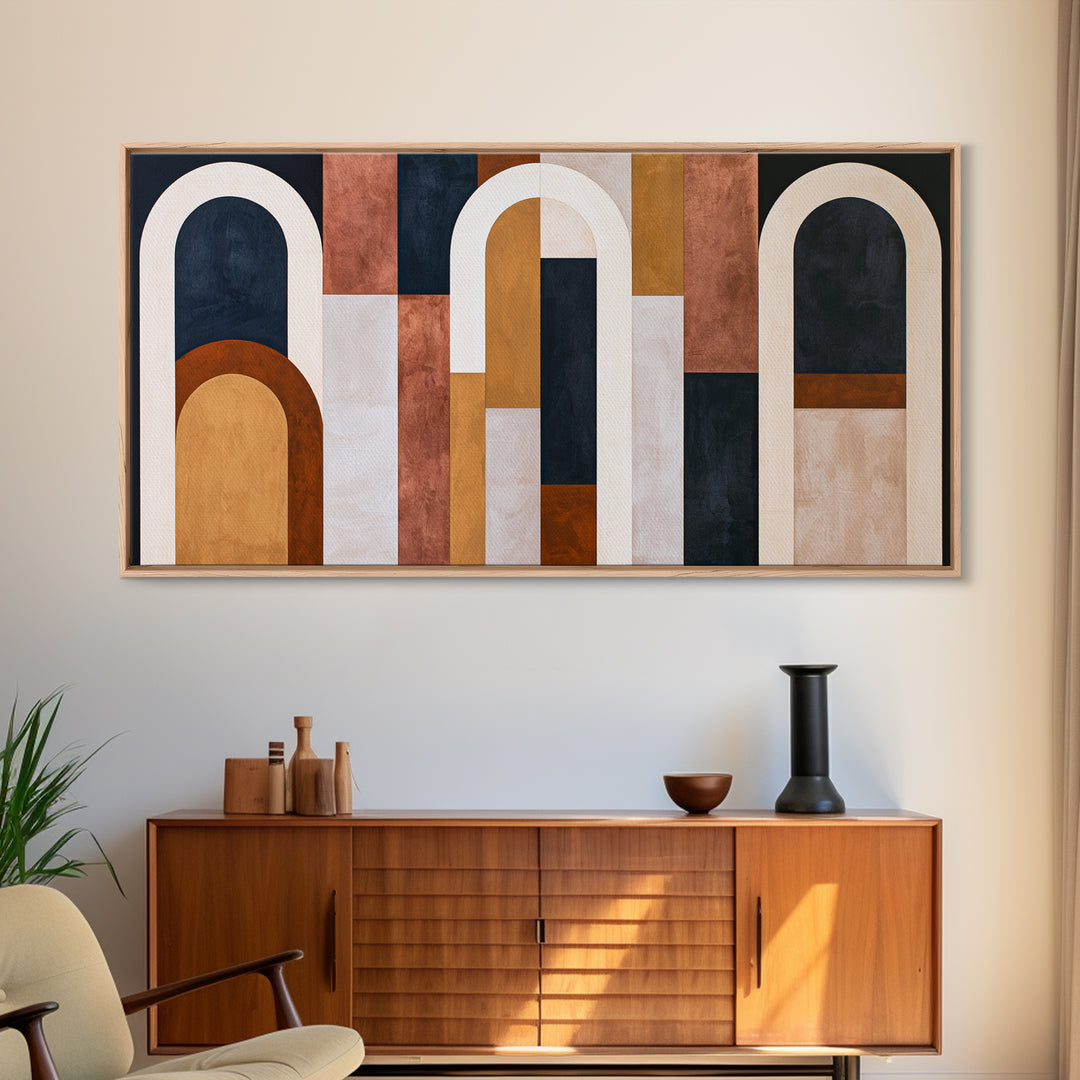 Abstract Arch Shapes Canvas Print, Scandinavian Art, Living Room Decor, Abstract Art, Nordic, Modern Wall Art, SCA-2x1-82