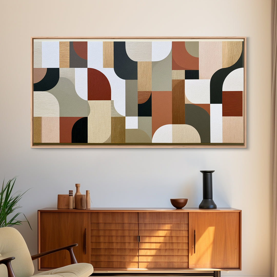 Soft Wool Texture Abstract Framed Canvas Print, Scandinavian Art, Abstract Painting, Living Room Decor, Abstract Art, Nordic, SCA-2x1-87