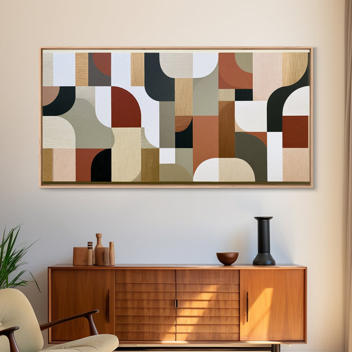 Soft Wool Texture Abstract Framed Canvas Print, Scandinavian Art, Abstract Painting, Living Room Decor, Abstract Art, Nordic, SCA-2x1-87