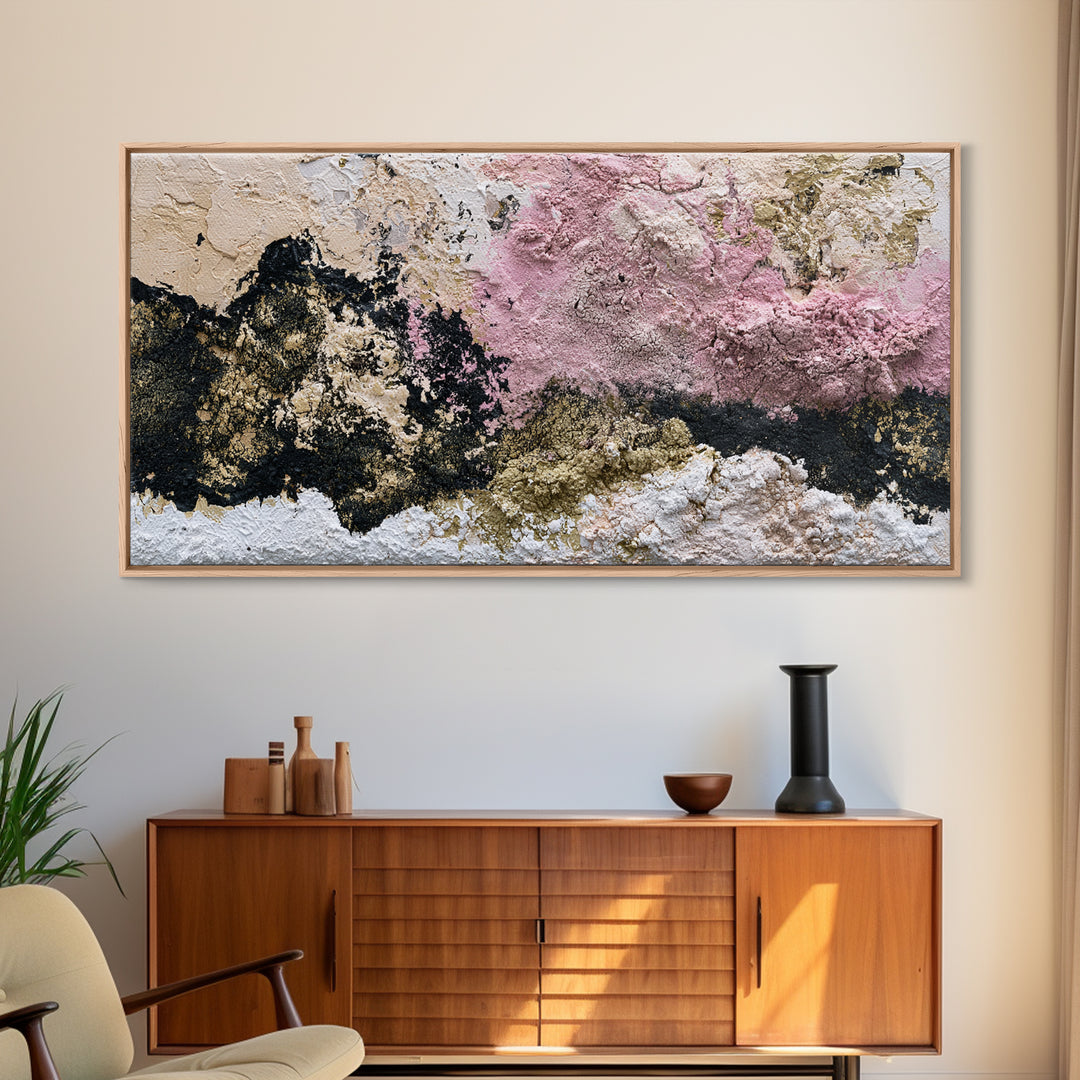 Simple Mushroom and Moss Forest Study Framed Canvas Print, Scandinavian Art, Canvas Art, Living Room Decor, Fine Art, Nordic, SCA-2x1-92
