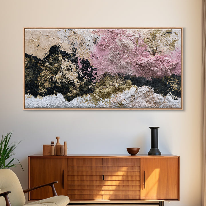 Simple Mushroom and Moss Forest Study Framed Canvas Print, Scandinavian Art, Canvas Art, Living Room Decor, Fine Art, Nordic, SCA-2x1-92