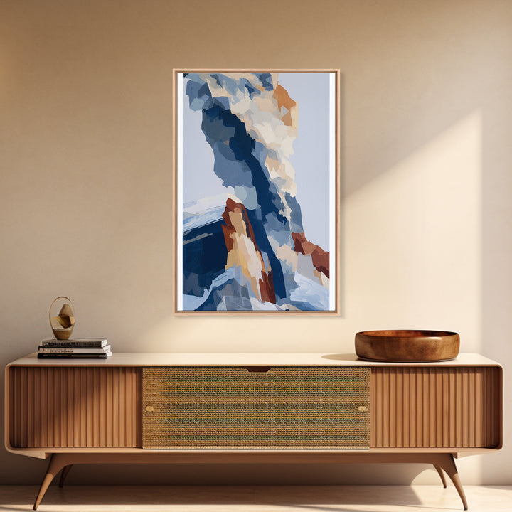 Winter Cabin Smoke Framed Canvas Print, Scandinavian Art, Wall Decor, Living Room Decor, Abstract Art, Nordic, Canvas Art, SCA-2x3-26