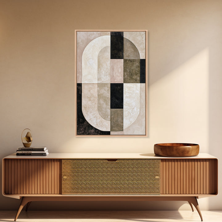 Abstract Arch Shapes Framed Canvas Print, Scandinavian Art, Mid Century Modern, Living Room Decor, Nordic, Boho Wall Art, SCA-2x3-46
