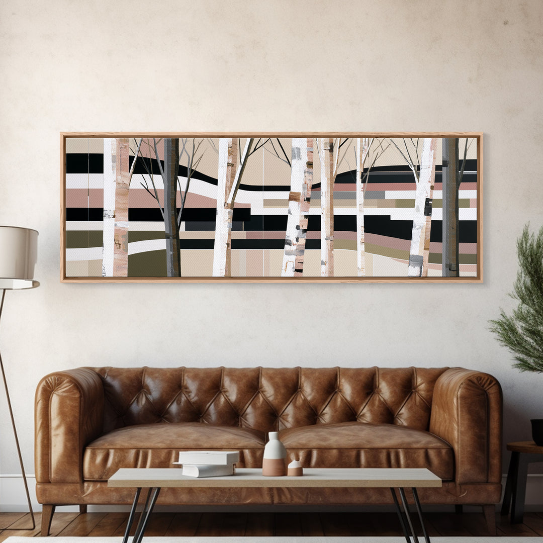 Birch Tree Trunks Canvas Print, Scandinavian Art, Modern Decor, Living Room Decor, Abstract Art, Nordic, Wall Decor, Art Print, SCA-3x1-49