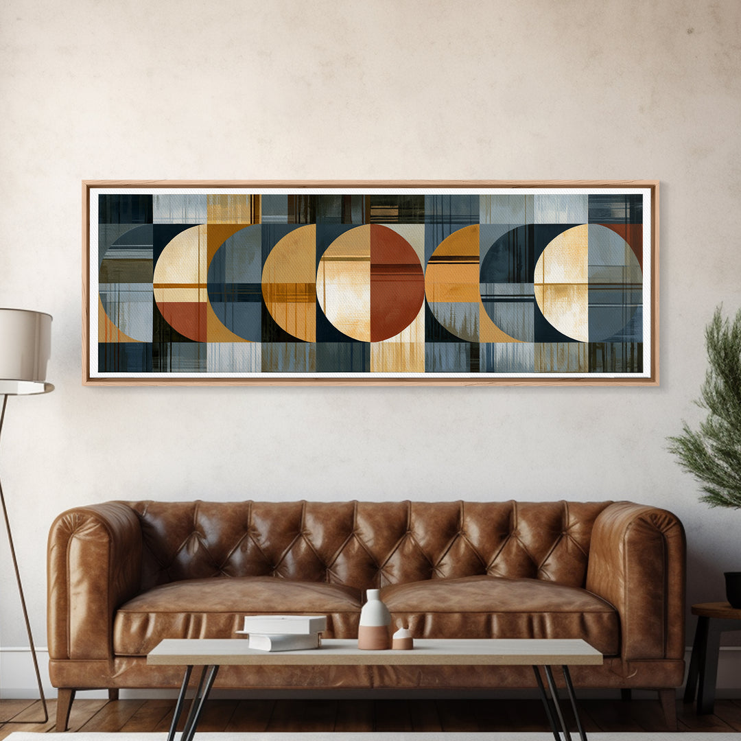 Minimal Sun over Pine Forest Framed Canvas Print, Scandinavian Art, Statement Artwork, Living Room Decor, Fine Art, Nordic, SCA-3x1-57
