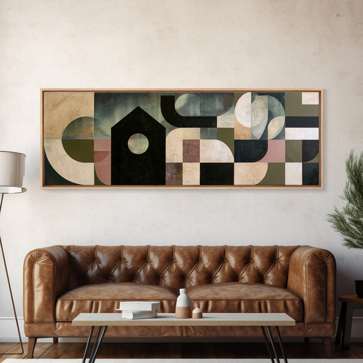 Simple Black House Shape Canvas Print, Scandinavian Art, Printable Art, Living Room Decor, Fine Art, Nordic, Modern Art, SCA-3x1-71