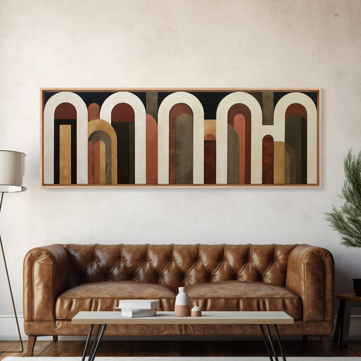 Abstract Arch Shapes Canvas Print, Scandinavian Art, Wall Hanging, Living Room Decor, Fine Art, Nordic, Living Room Wall Art, SCA-3x1-78