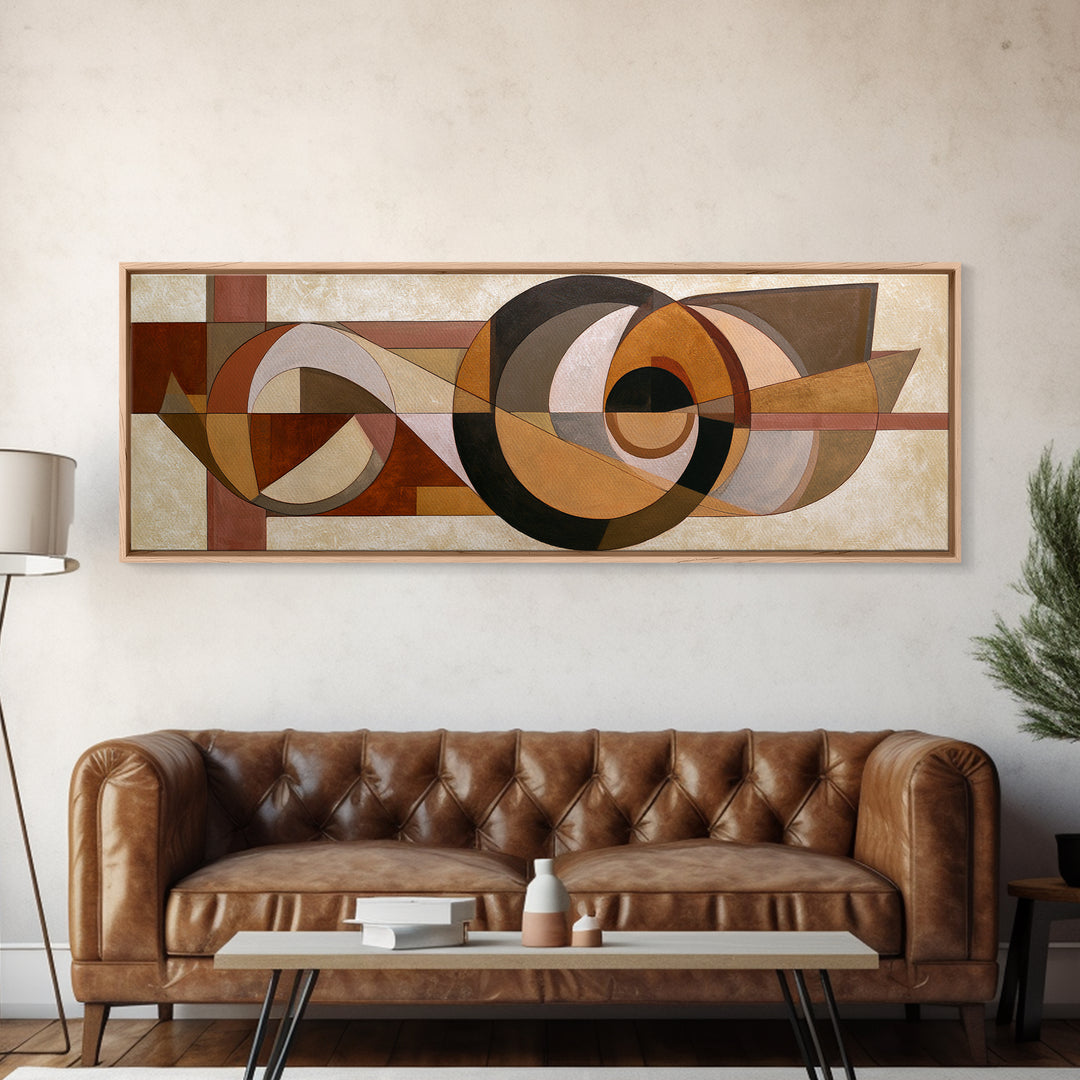 Soft Beige Geometric Abstraction Canvas Print, Scandinavian Art, Printable Art, Living Room Decor, Abstract Art, Nordic, SCA-3x1-91