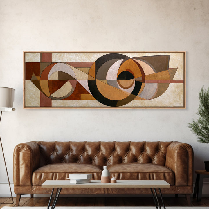 Soft Beige Geometric Abstraction Canvas Print, Scandinavian Art, Printable Art, Living Room Decor, Abstract Art, Nordic, SCA-3x1-91