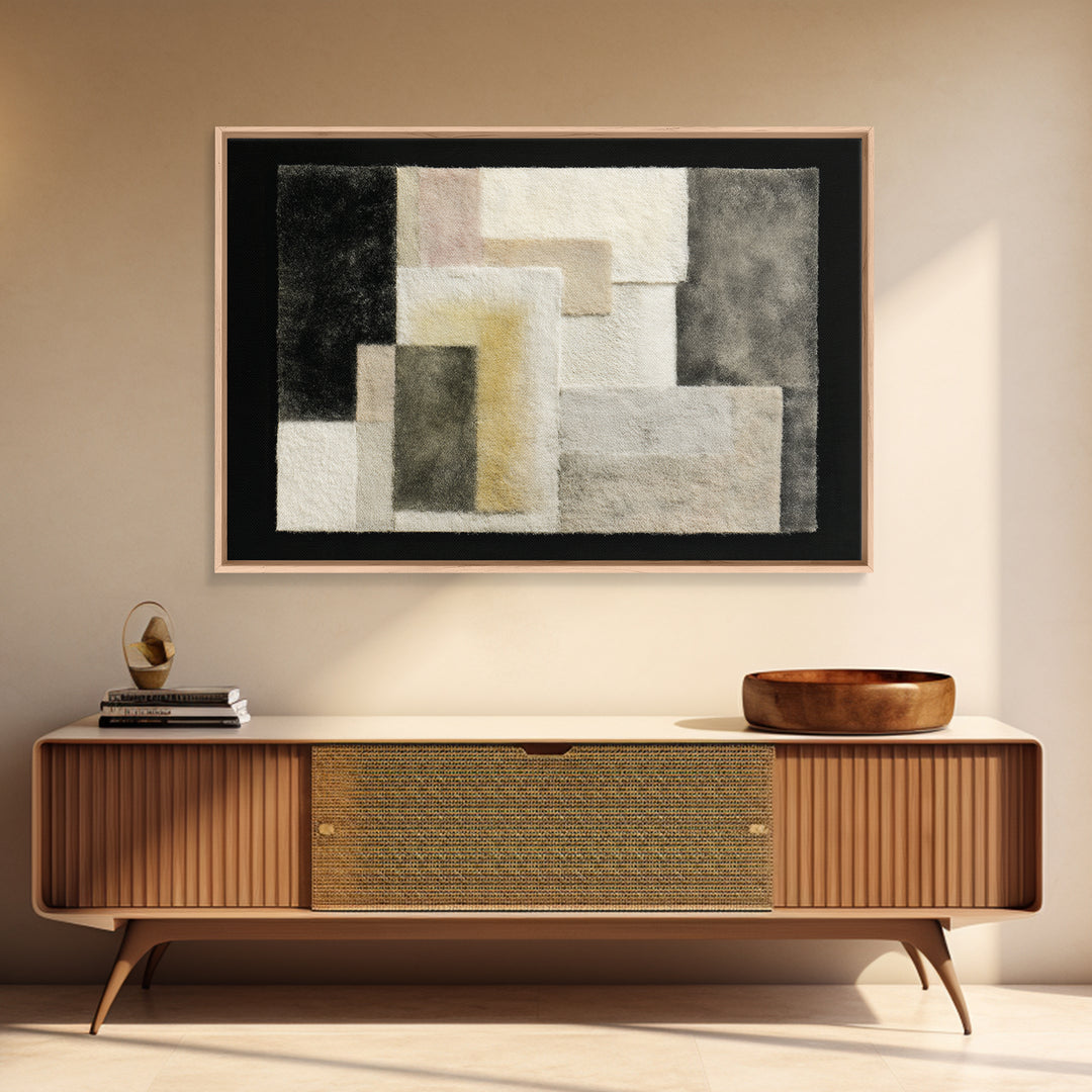 Soft Wool Texture Abstract Framed Canvas Print, Scandinavian Art, Living Room Decor, Fine Art, Nordic, Gallery Decor, SCA-3x2-47
