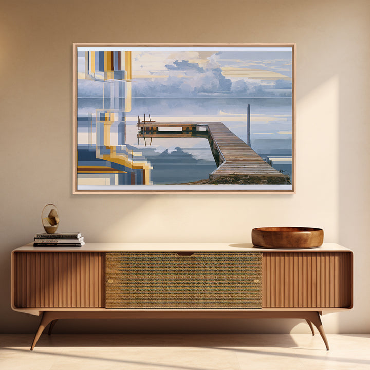 Calm Lake Dock Canvas Print, Scandinavian Art, Wall Art Print, Living Room Decor, Nordic, Fine Art Print, Statement Artwork, SCA-3x2-67