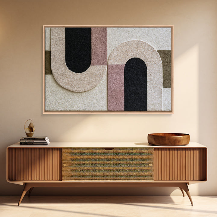 Soft Wool Texture Abstract Framed Canvas Print, Scandinavian Art, Contemporary Art, Living Room Decor, Abstract Art, Nordic, SCA-3x2-71