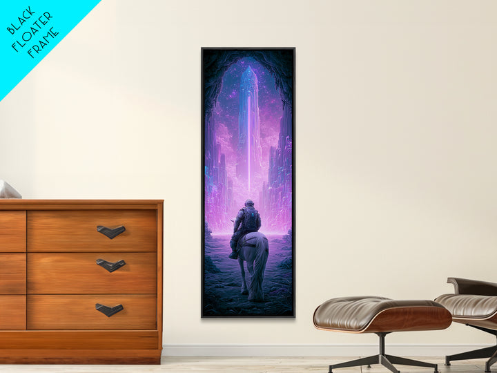 Space Explorer Horse Rider on Distant Planet Canvas Print, Scifi Art, Living Room Art, Living Room Decor, Fine Art, Orbit, SCI-1x3-33