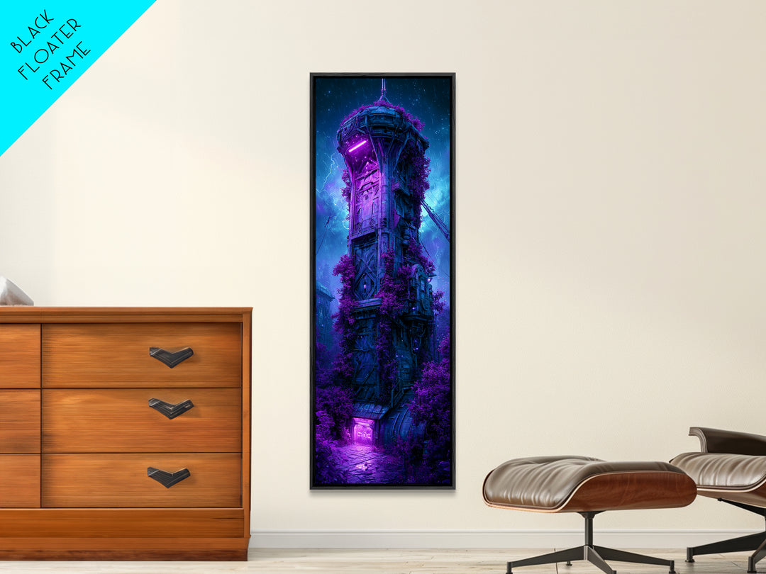 Abandoned Spacecraft Overgrown Canvas Print, Scifi Art, Art Print, Living Room Decor, Orbit, Digital Art, Original Art, SCI-1x3-94