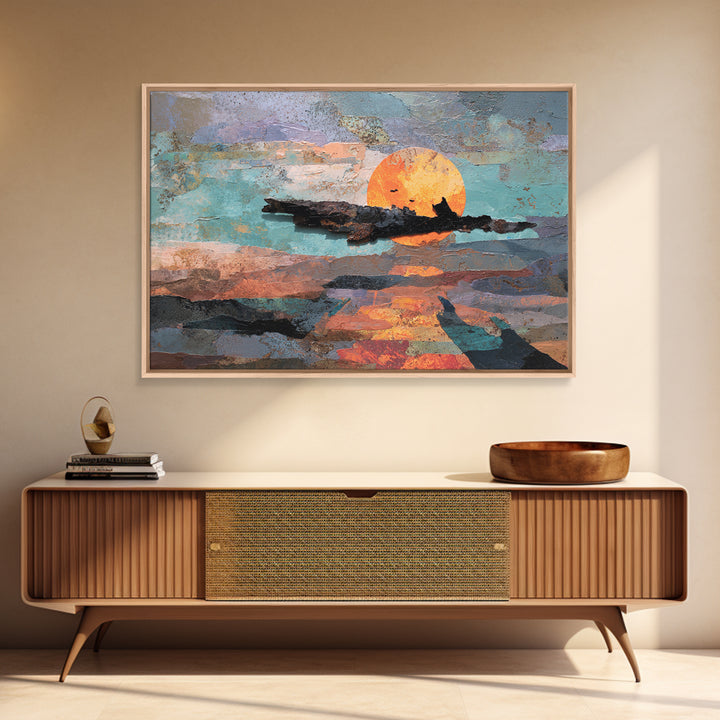 Alien Ocean with Two Moons Canvas Print, Scifi Art, Boho Decor, Living Room Decor, Fine Art, Orbit, Wall Decor, Posters, SCI-3x2-89