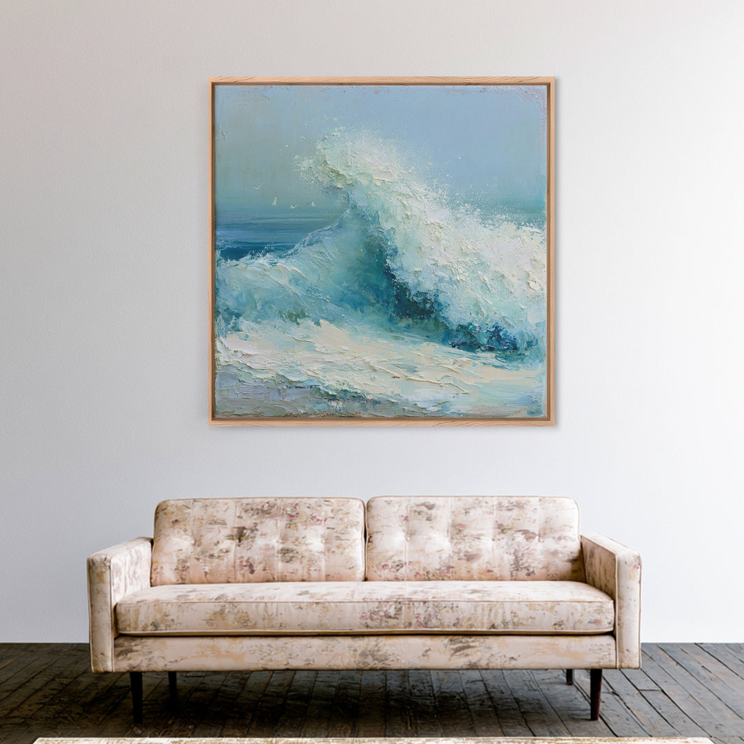 Wild Atlantic Wave Framed Canvas Print, Seascape Art, Gallery Decor, Coastal Decor, Fine Art, Seascape, Contemporary Art, SEA-1x1-65