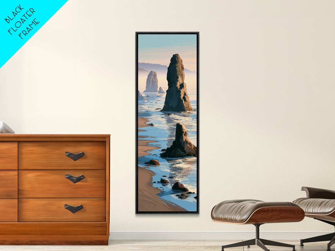 Sea Stack Rocks Canvas Print, Seascape Art, Original Art, Coastal Decor, Oil Painting, Seascape, Living Room Wall Art, SEA-1x3-55