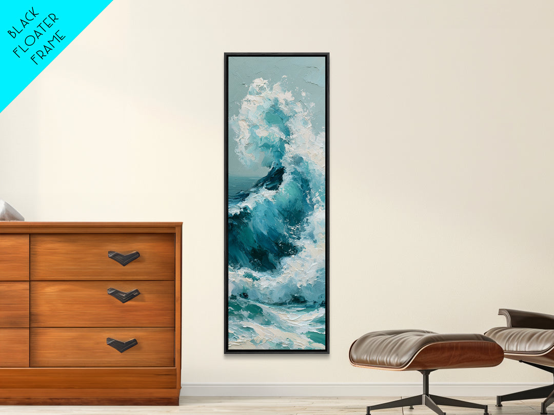 Wild Atlantic Wave Canvas Print, Seascape Art, Luxury Decor, Coastal Decor, Fine Art, Seascape, Oil Painting, Digital Wall Art, SEA-1x3-77