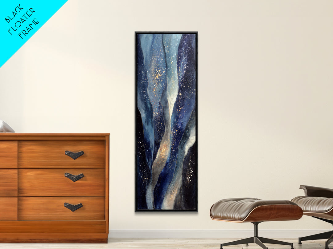 Deep Indigo Night Sea Canvas Print, Seascape Art, Abstract Art, Coastal Decor, Seascape, Nautical Decor, Coastal Wall Art, SEA-1x3-81