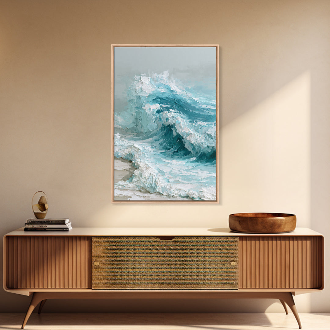 Wild Atlantic Wave Framed Canvas Print, Seascape Art, Wall Art, Coastal Decor, Fine Art, Seascape, Abstract Art, Bedroom Decor, SEA-2x3-25