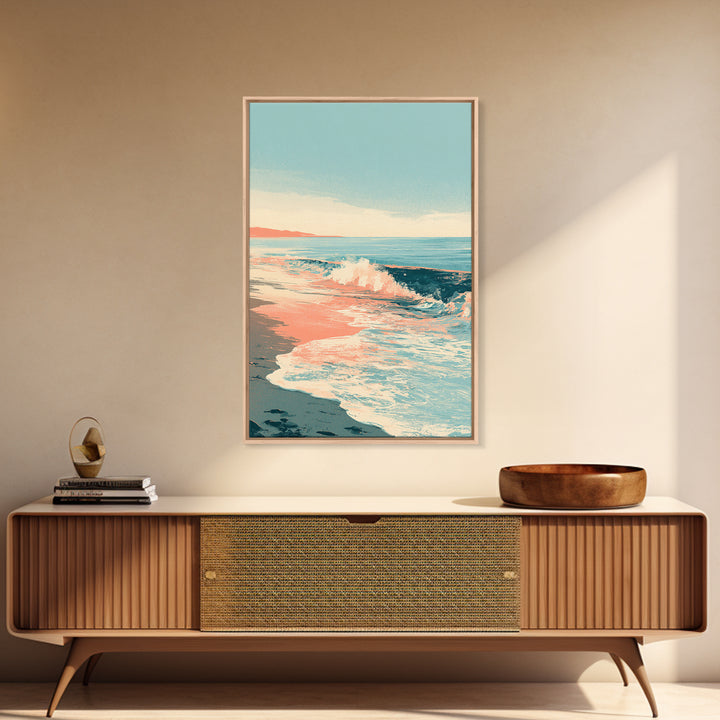 Calm Blue Horizon Framed Canvas Print, Seascape Art, Contemporary Art, Coastal Decor, Fine Art, Seascape, Canvas Wall Art, SEA-2x3-34