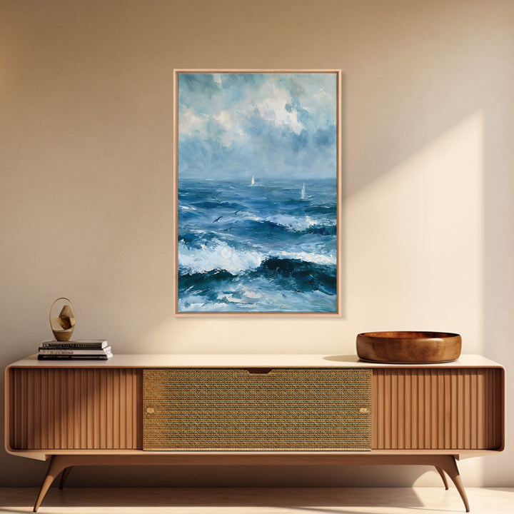 Whitecaps Rolling under Storm Light Canvas Print, Seascape Art, Printable Wall Art, Coastal Decor, Fine Art, Seascape, SEA-2x3-45