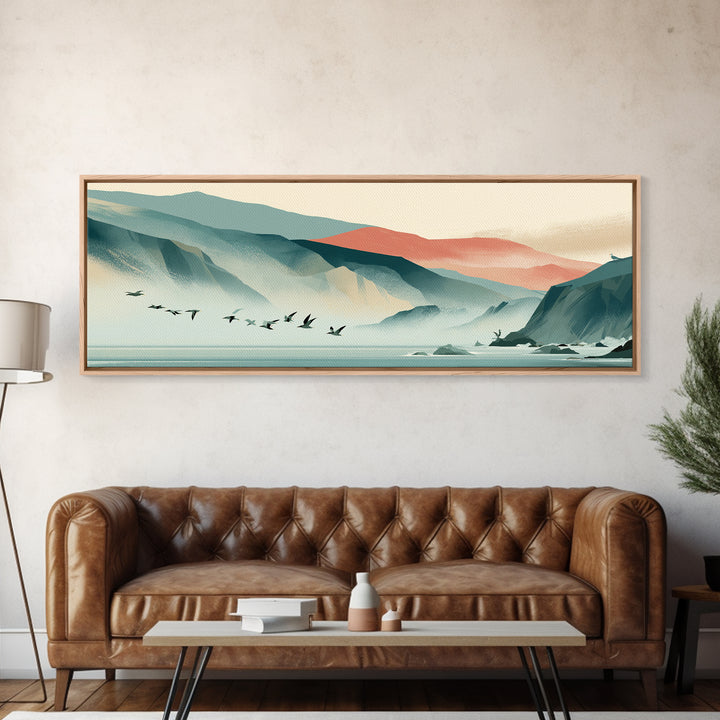 Misty Sea Cliffs Canvas Print, Seascape Art, Living Room Decor, Coastal Decor, Fine Art, Seascape, Gallery Decor, Wall Decor, SEA-3x1-21