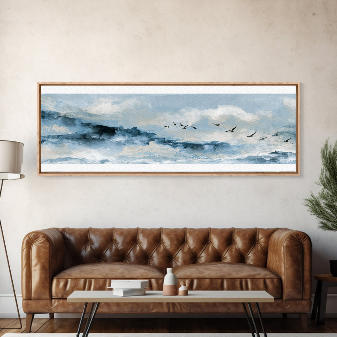 Misty Sea Cliffs Canvas Print, Seascape Art, Living Room Decor, Coastal Decor, Fine Art, Seascape, Gallery Decor, Wall Decor, SEA-3x1-45