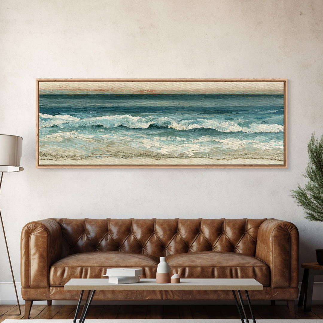 Minimal Horizon Line Canvas Print, Seascape Art, Living Room Wall Art, Coastal Decor, Fine Art, Seascape, Statement Artwork, SEA-3x1-8